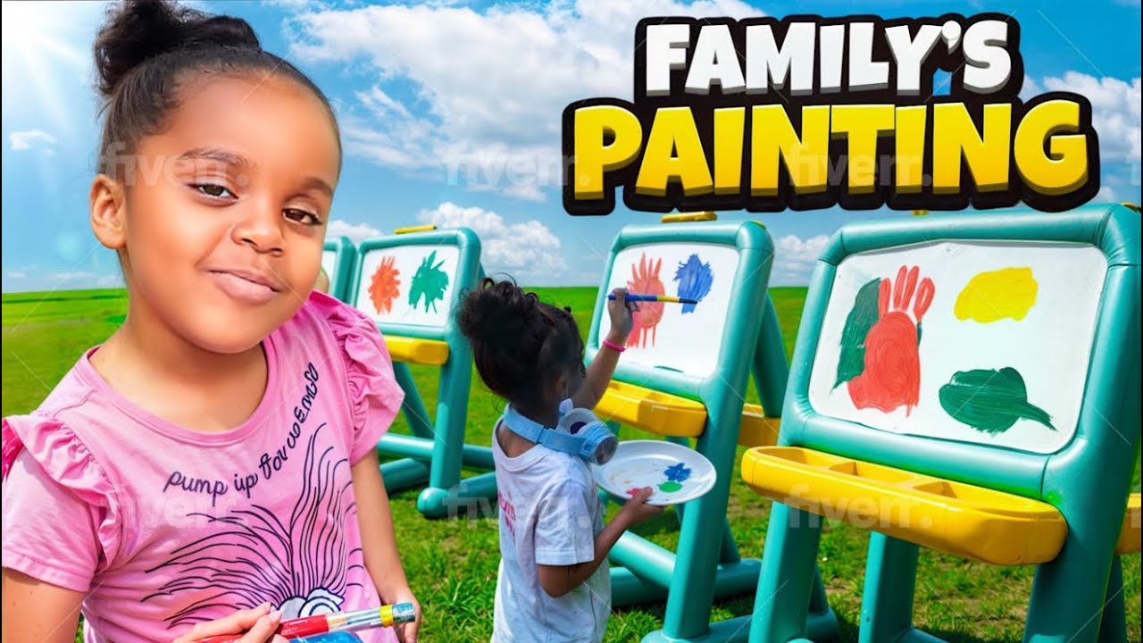 Grey and family PAINT outside!
