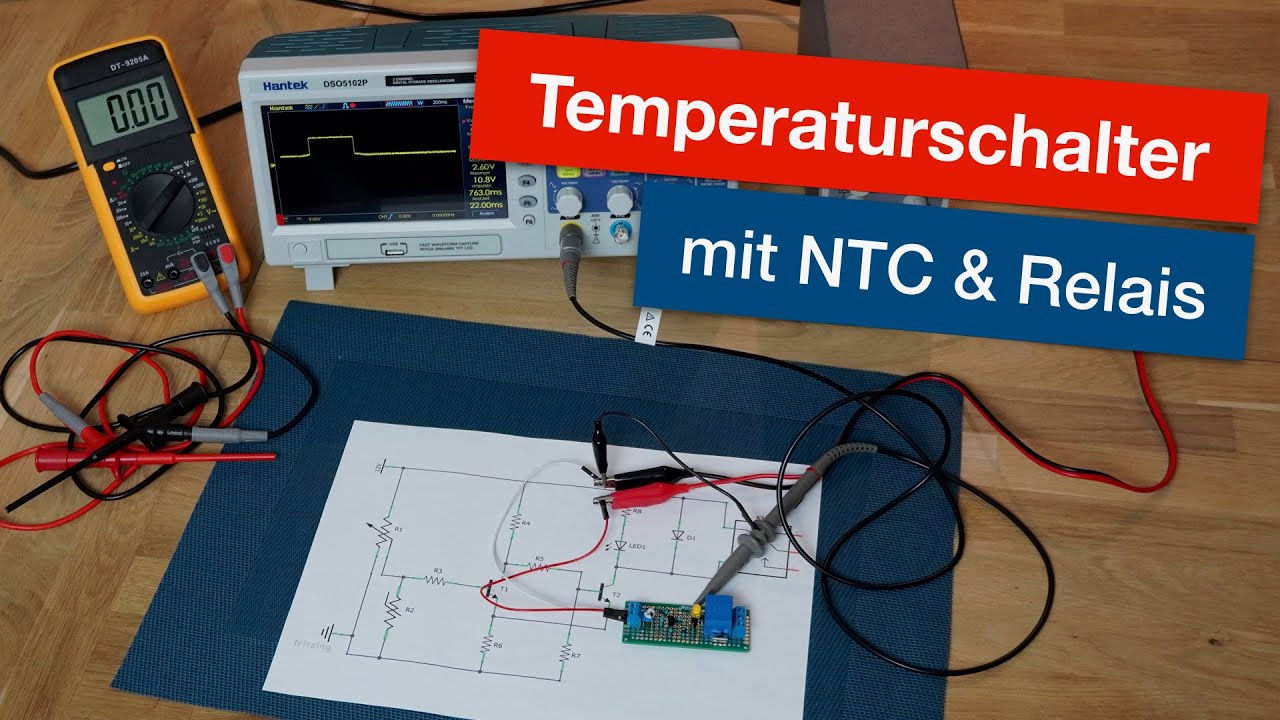Einfachen verstellbaren 12V Temperaturschalter mit NTC und Relais bauen #aeqweb