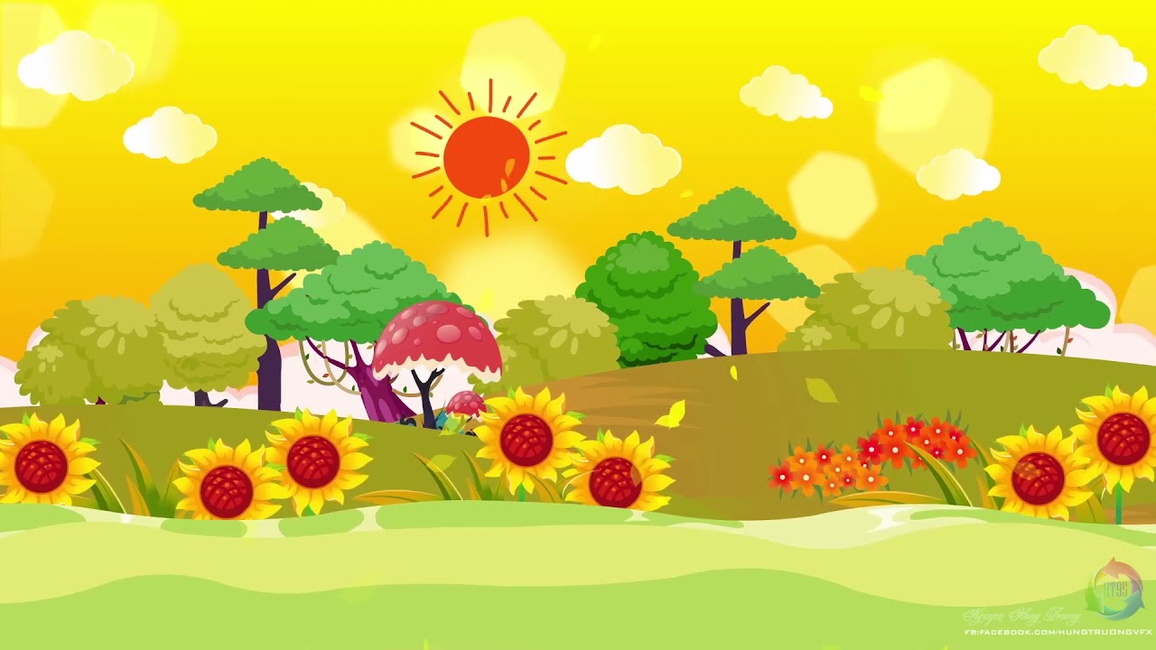 Beautiful evening flower river cartoon background - LED Background 4K