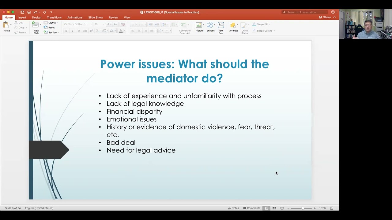 Alternative Dispute Resolution: Special Issues in Practice (LAWS11068 Lecture 11)