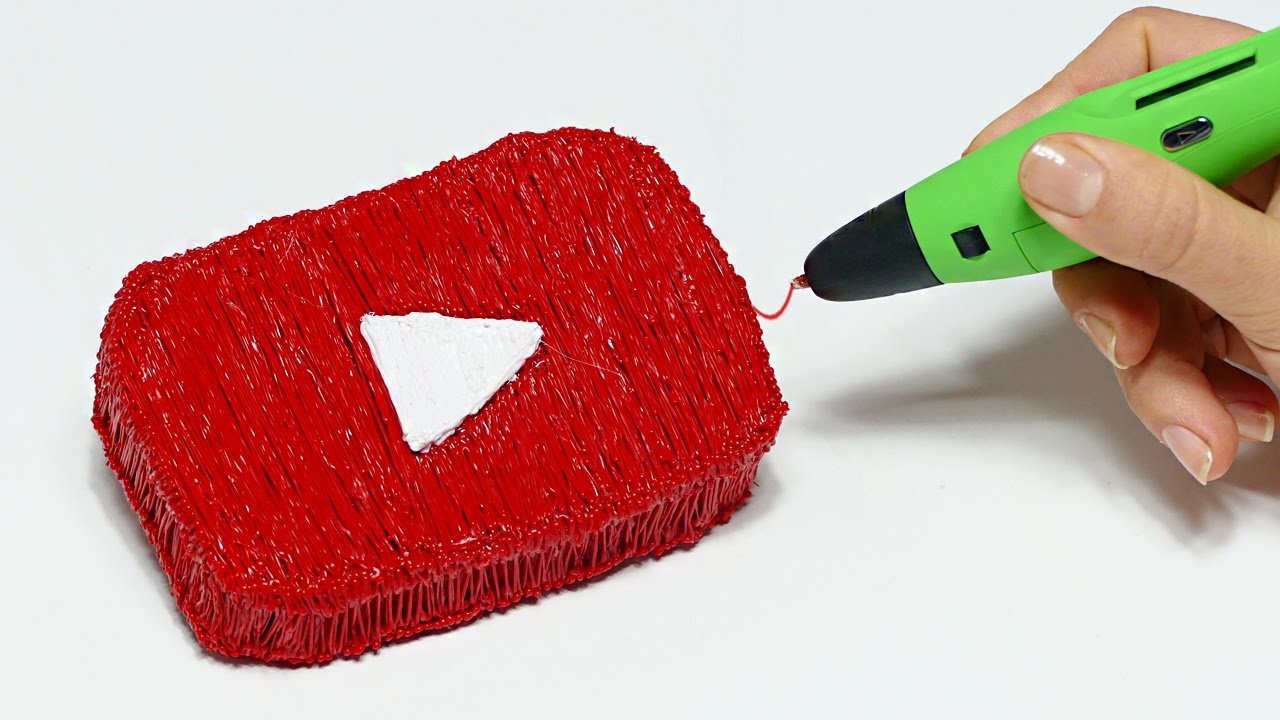 DIY 3D КНОПКА ЮТУБ! 3D РУЧКА | 3D PEN DIY