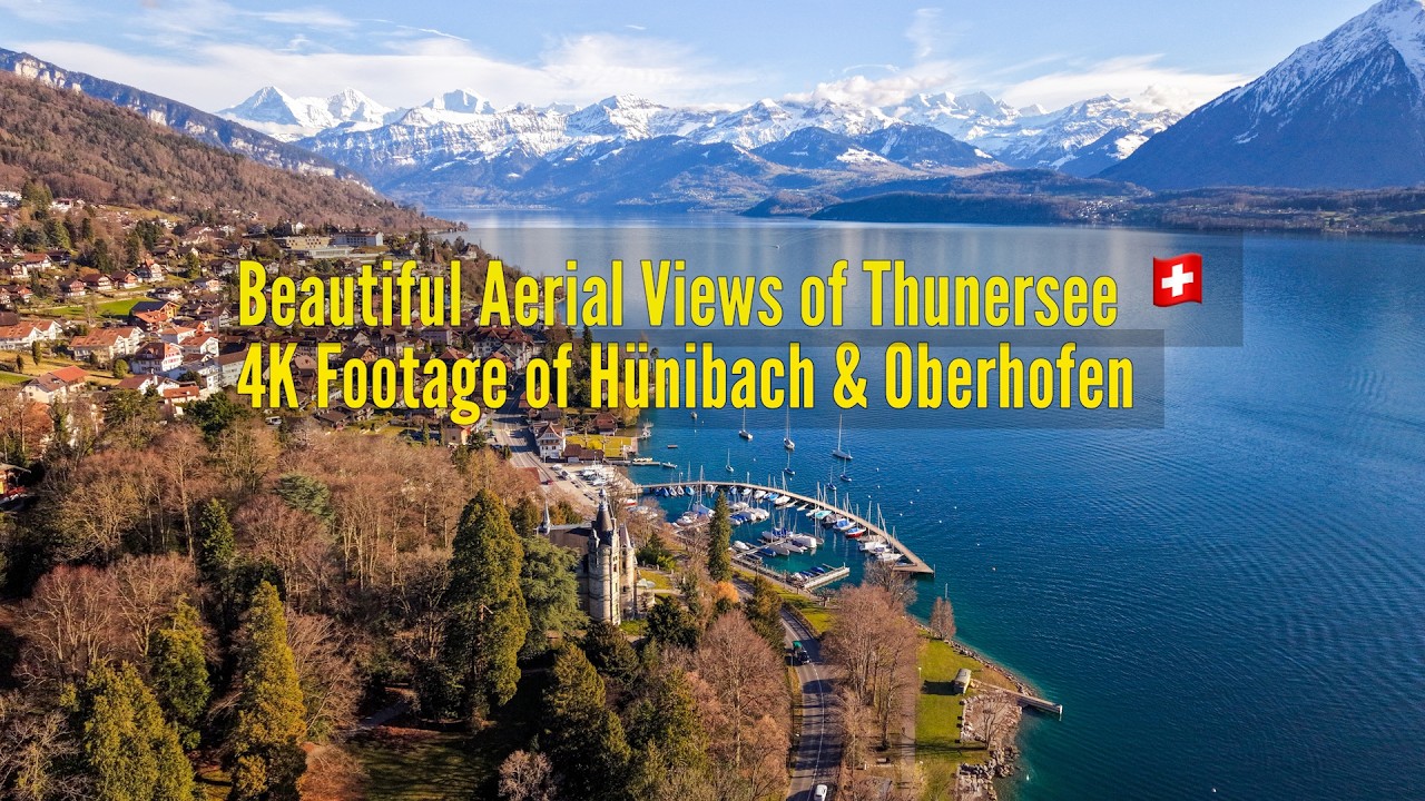 Beautiful Thunersee Drone 🇨🇭 | 4K Footage of Hünibach & Oberhofen 📍