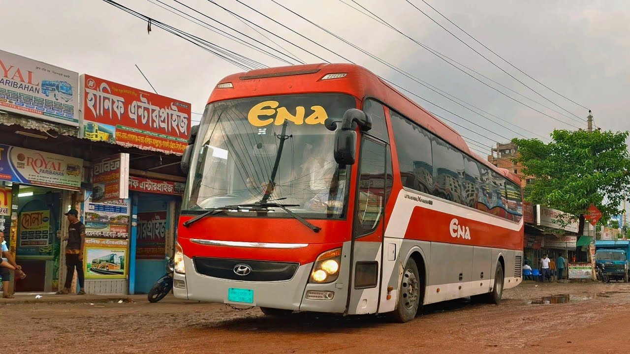 Air conditioned ( A / C ) buses are live view in Khulna , Bangladesh . Part - 39