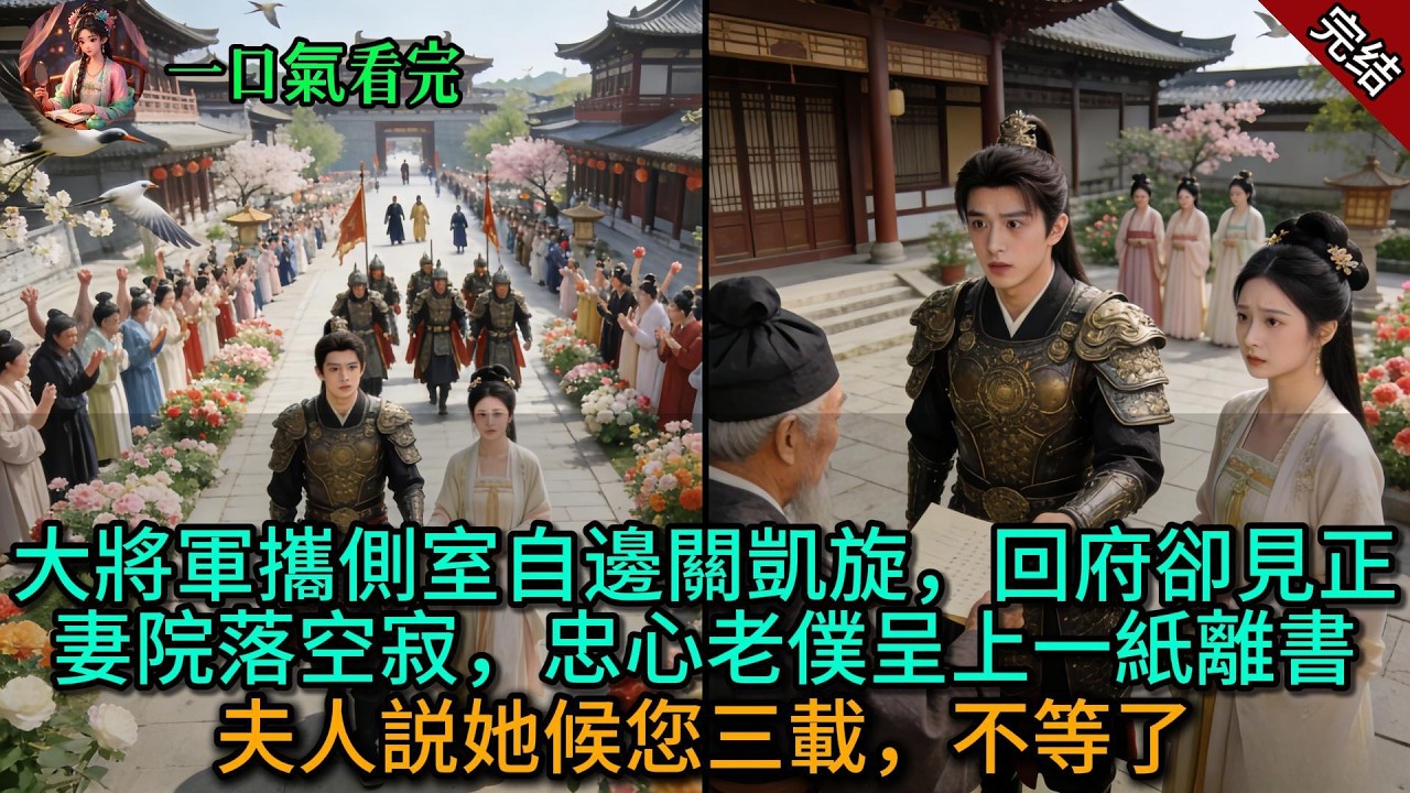 大將軍攜側室自邊關凱旋，回府卻見正妻院落空寂，忠心老僕呈上一紙離書：夫人説她候您三載，不等了