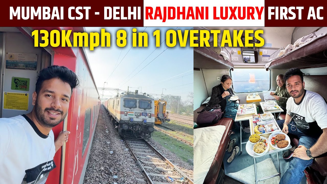 22221 CR Rajdhani Express overtakes 10 trains | FIRST AC JOURNEY fresh cooked food