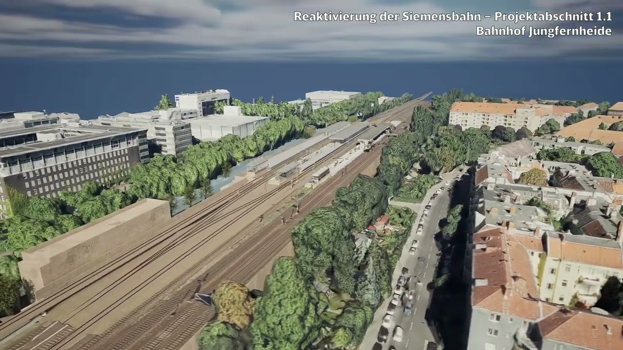 Siemensbahn Reaktivierung – Visualisierung des Bahnhofs Jungfernheide