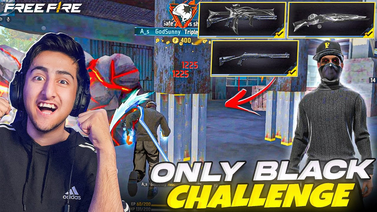 Only Black Colour In Free Fire Cs Rank😱😍4 Vs 4 [A_s Gaming] - Free Fire India