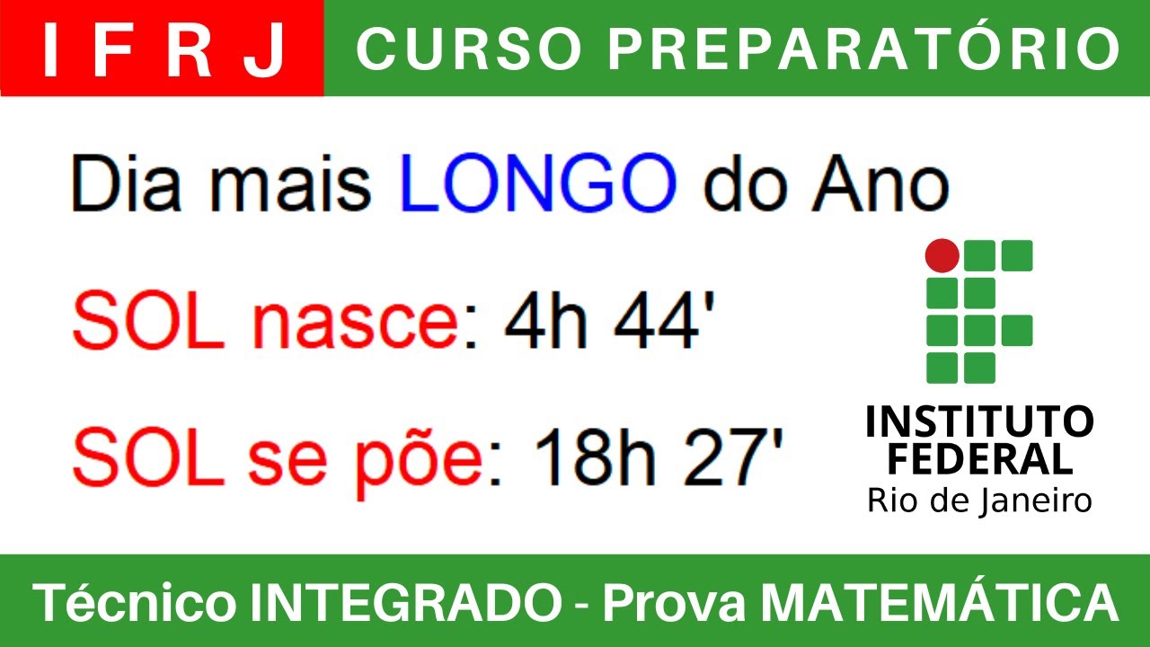 IFRJ 🔴 Curso Preparatório 2025/2026 de MATEMÁTICA 
