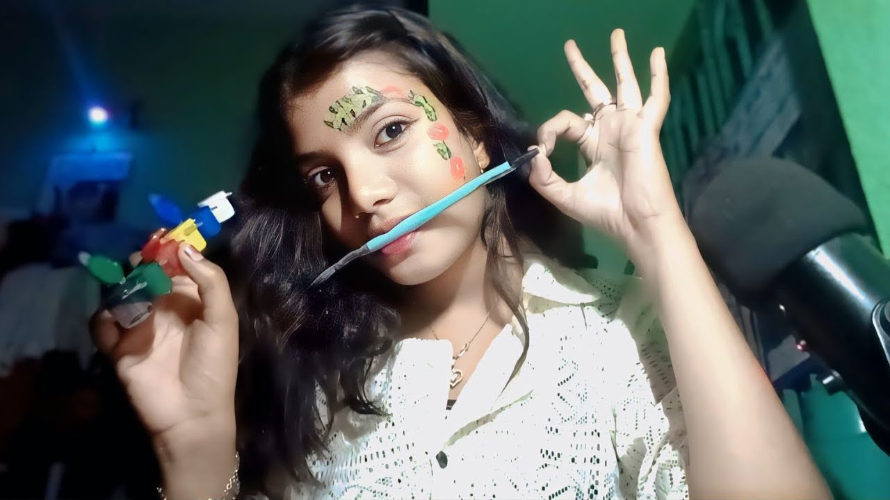ASMR Doing My Face painting 🖌️🎨 [personal attention] 😍 ❤️
