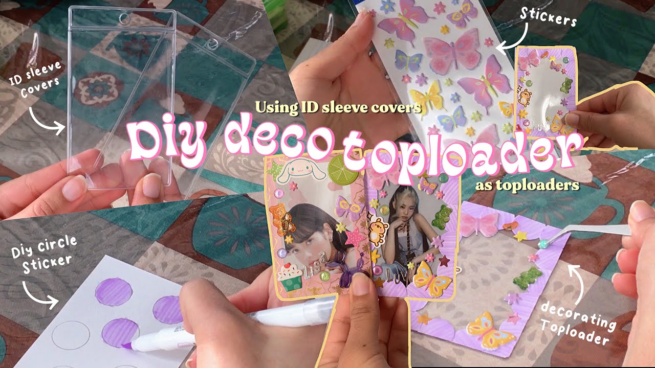 DIY deco toploader (using a ID sleeve covers) 🪷🍮🍥