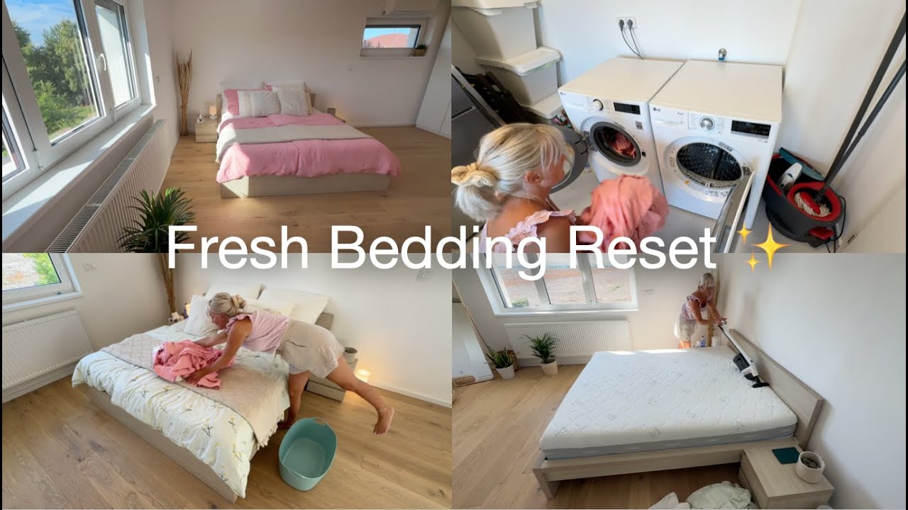 Fresh Bedding Reset ✨ Satisfying Cozy Bedroom Makeover | ASMR Cleaning Motivation
