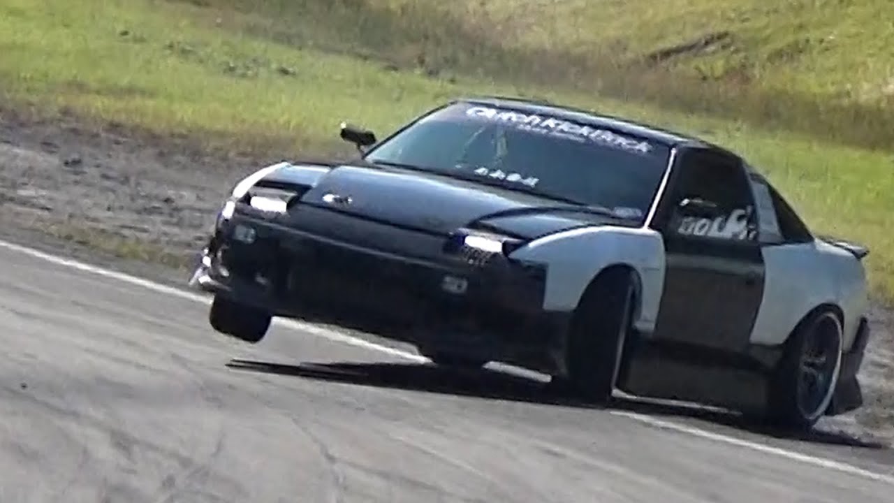 日光 ドリフト 若者 たちの 裏３発 ★ 直ドリ ウオッチング / Three flick drift on the back straight at Nikko Circuit【再アップ版】