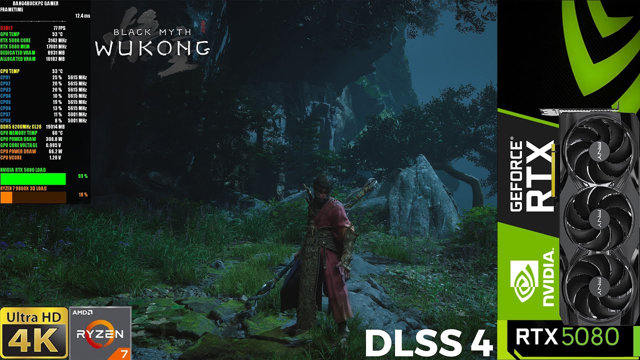 Black Myth Wukong, Full Ray Tracing, DLSS4 Mod 4K | RTX 5080 | R7 9800X 3D 5.6GHz