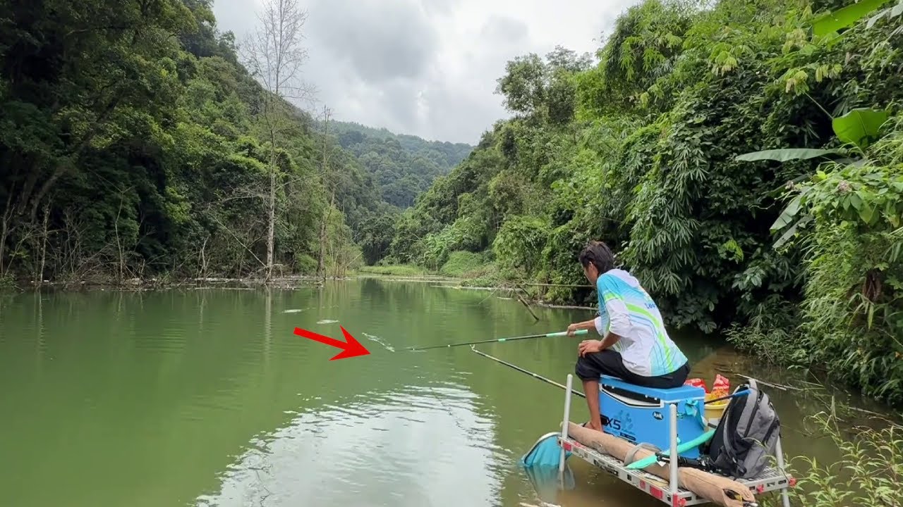 出來探尋高山流水，順便炒了四個菜，沒想到釣竿都差點撐不住了！