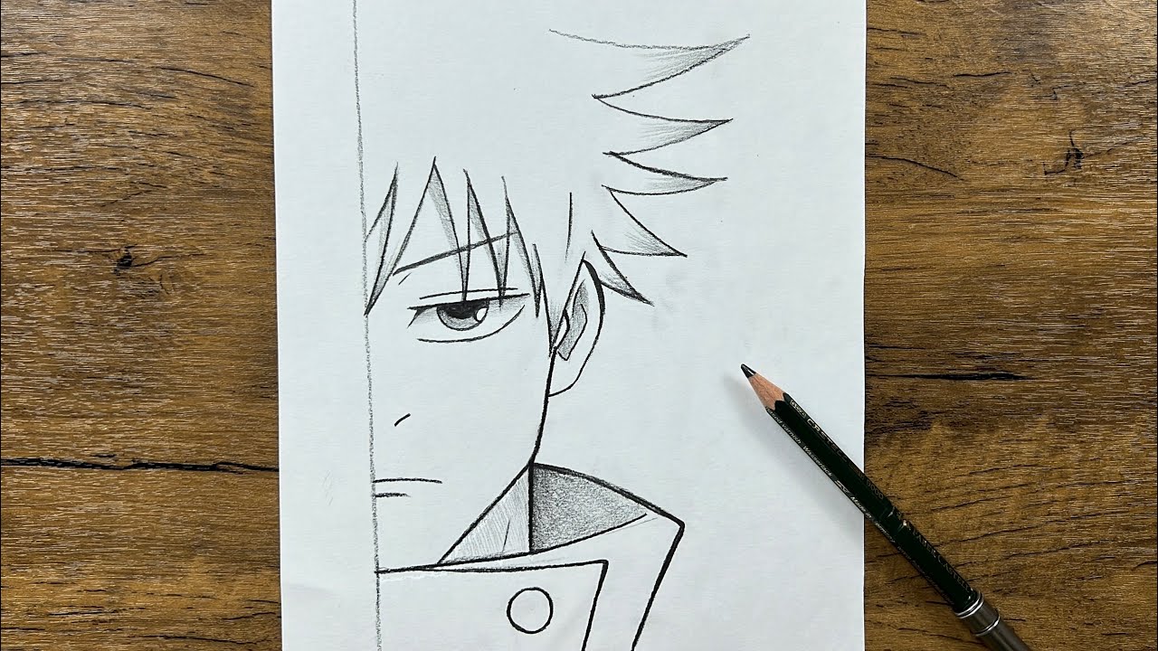 How to draw Megumi Fushiguro from jujutsu kaisen | step-by-step drawing tutorial