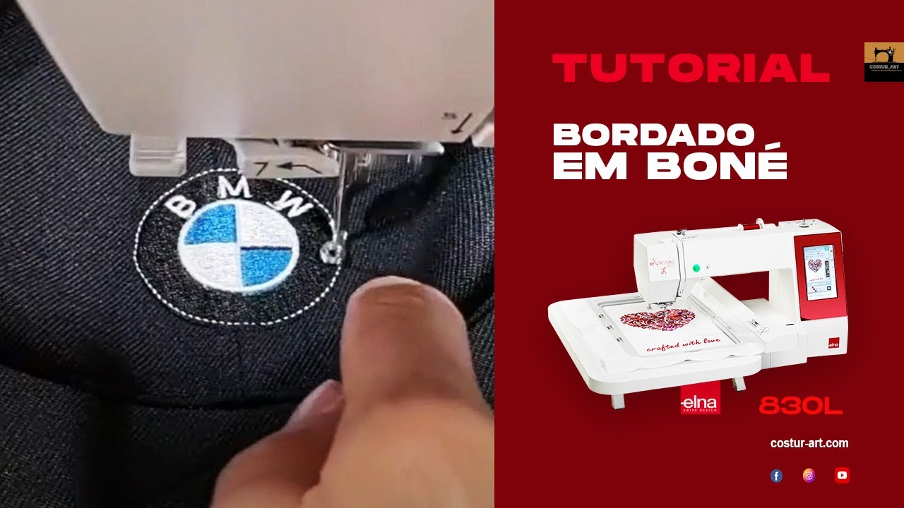 Bordado em Boné na ELNA 830L
