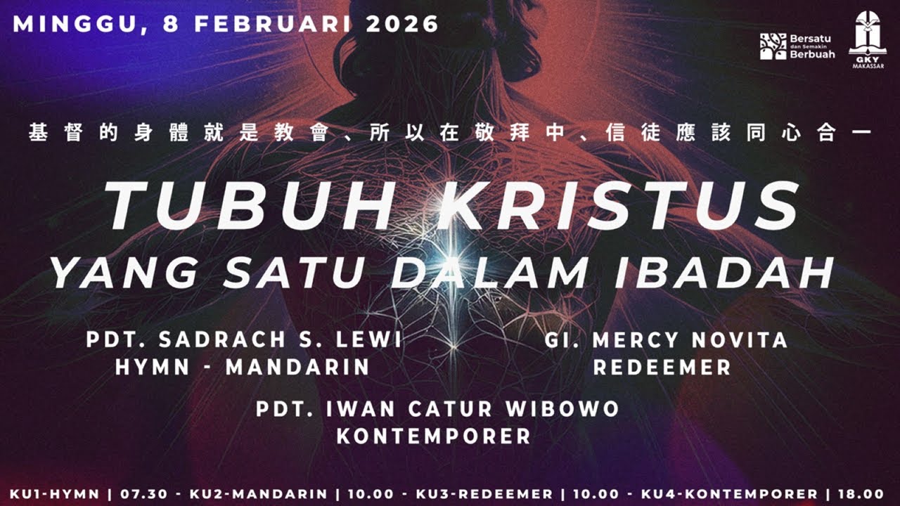 #HYMN​​​​​​ 08/02/26-07.30 WITA | Pdt. Sadrach S. Lewi ~ Tubuh Kristus Yang Satu Dalam Ibadah
