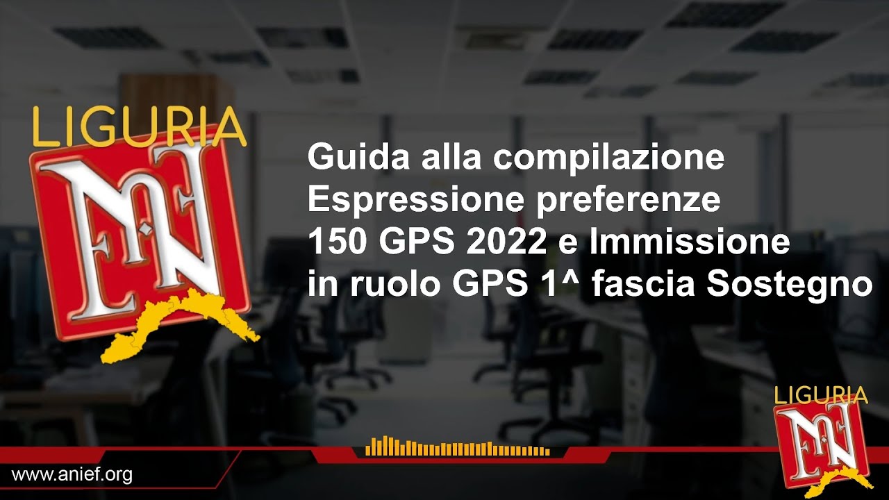 GPS - Scelta 150 preferenze e Selezione sedi immissione in ruolo da 1^ fascia - GUIDE ANIEF