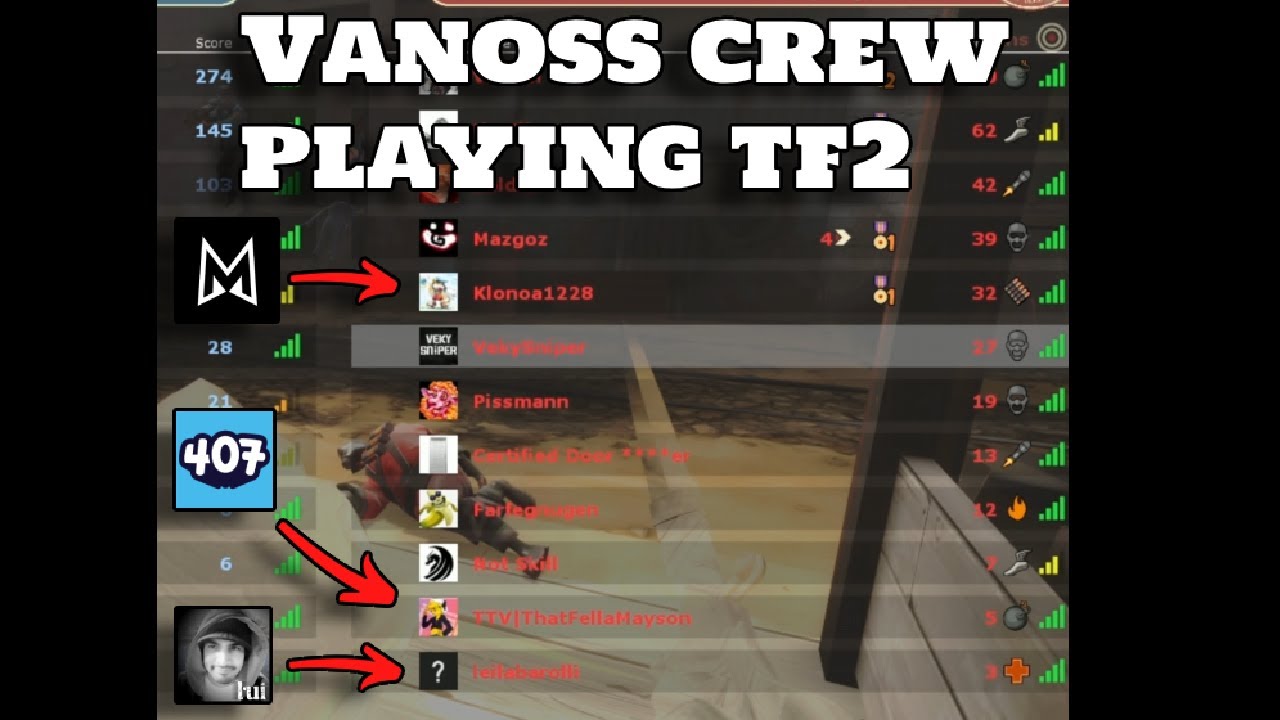 Vanoss Crew playing a 2Fort community server in TF2 (SATIRE)