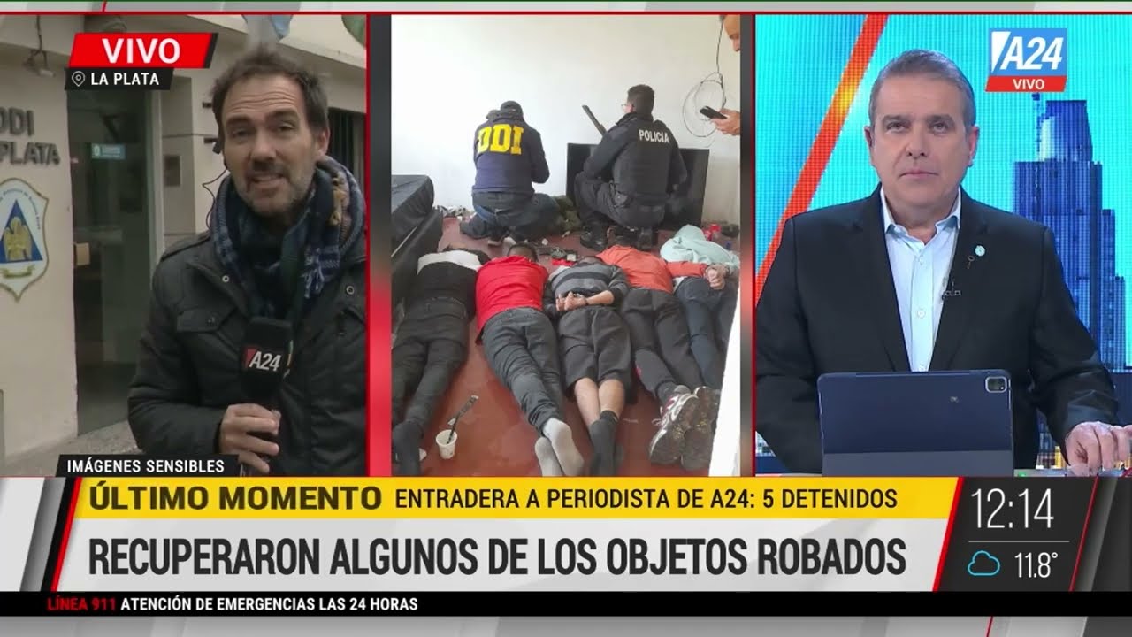 🚨 Entradera a periodista de A24 en City Bell: quienes son los cinco delincuentes chilenos presos