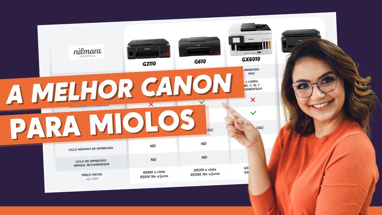 Qual a melhor impressora Canon para imprimir miolos de encadernação?