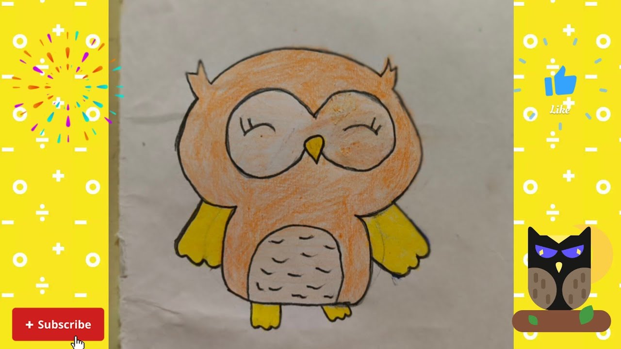 Cute Owl drawing #youtubevideo #drawing 