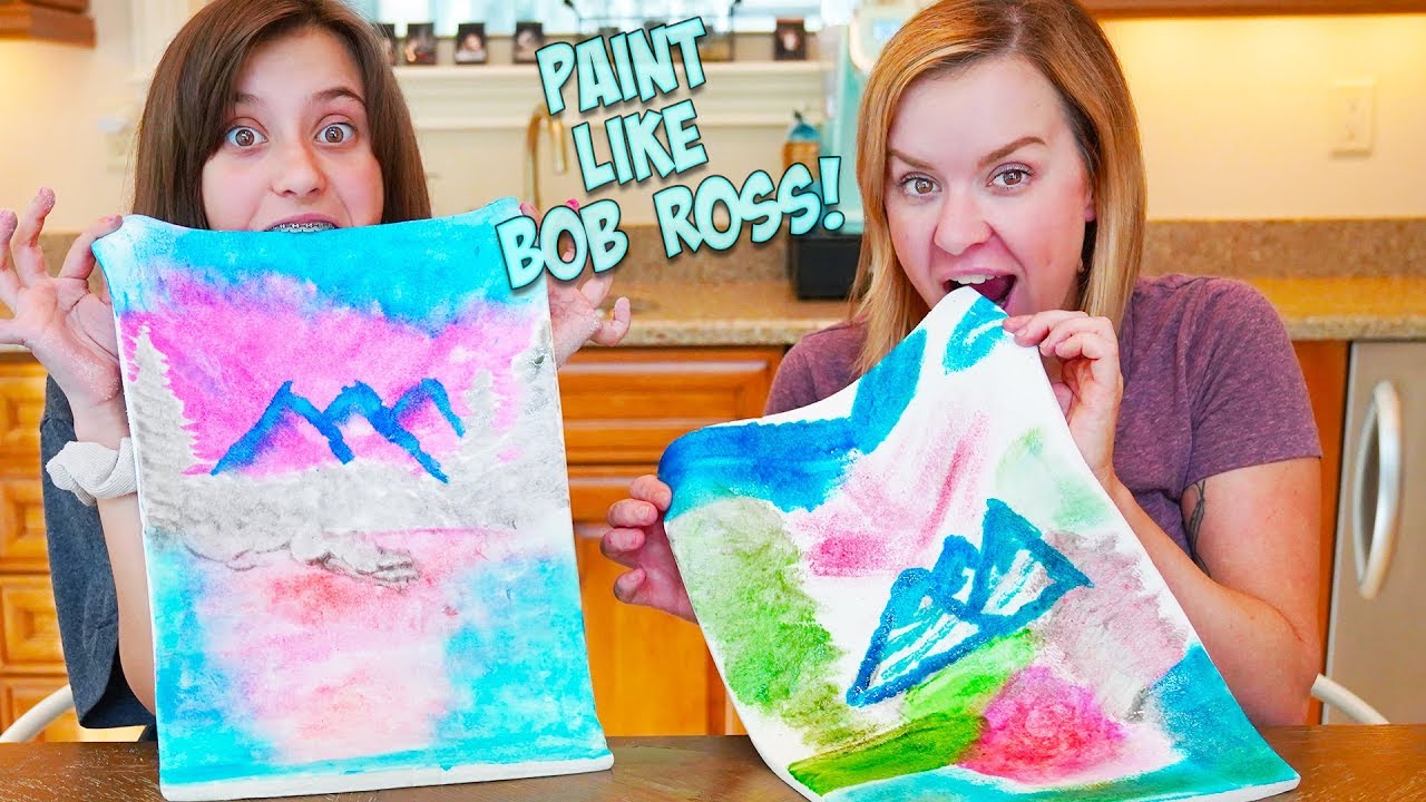 I TRIED AN EDIBLE BOB ROSS PAINTING VS. MY MOM!!