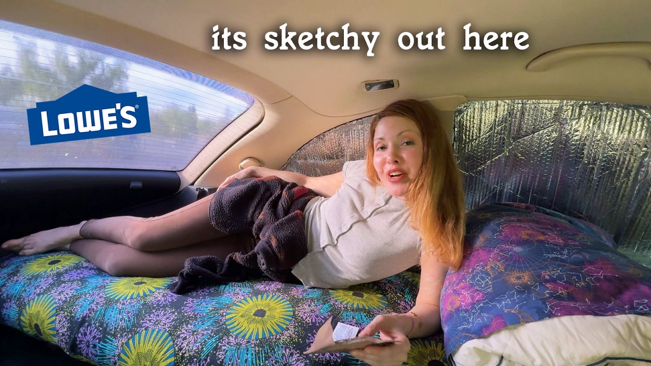 Secretly Car Camping in a Lowe's Parking Lot (not safe to camp outside...)