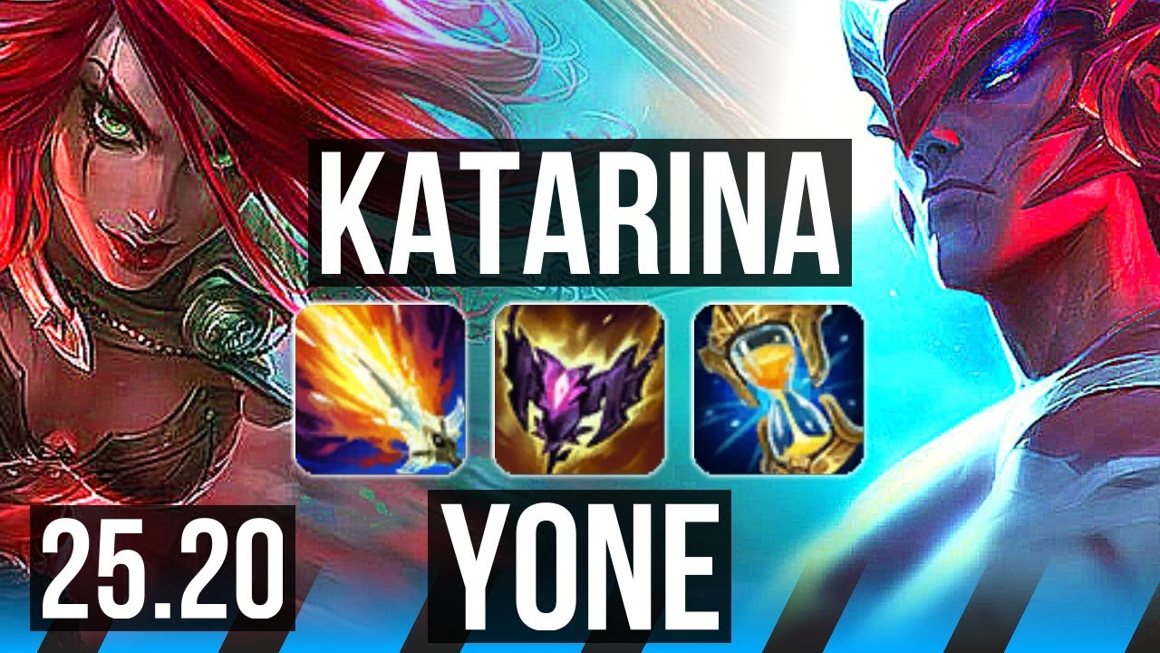 KATARINA vs YONE (MID) | Rank 4 Kata, 8 solo kills, Legendary, 27/4/4 | TR Challenger | 25.20
