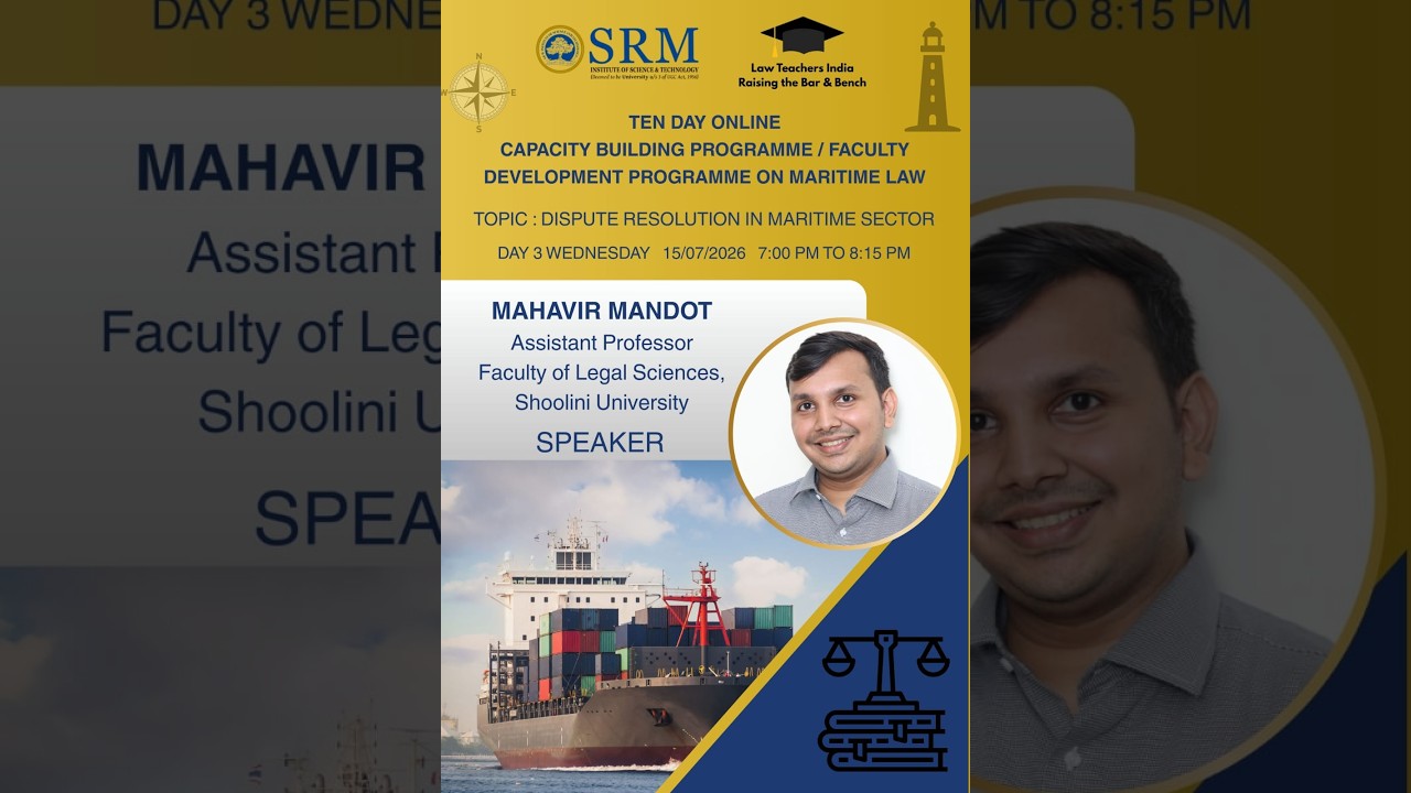 Dispute Resolution in Maritime Sector | Mahavir Mandot