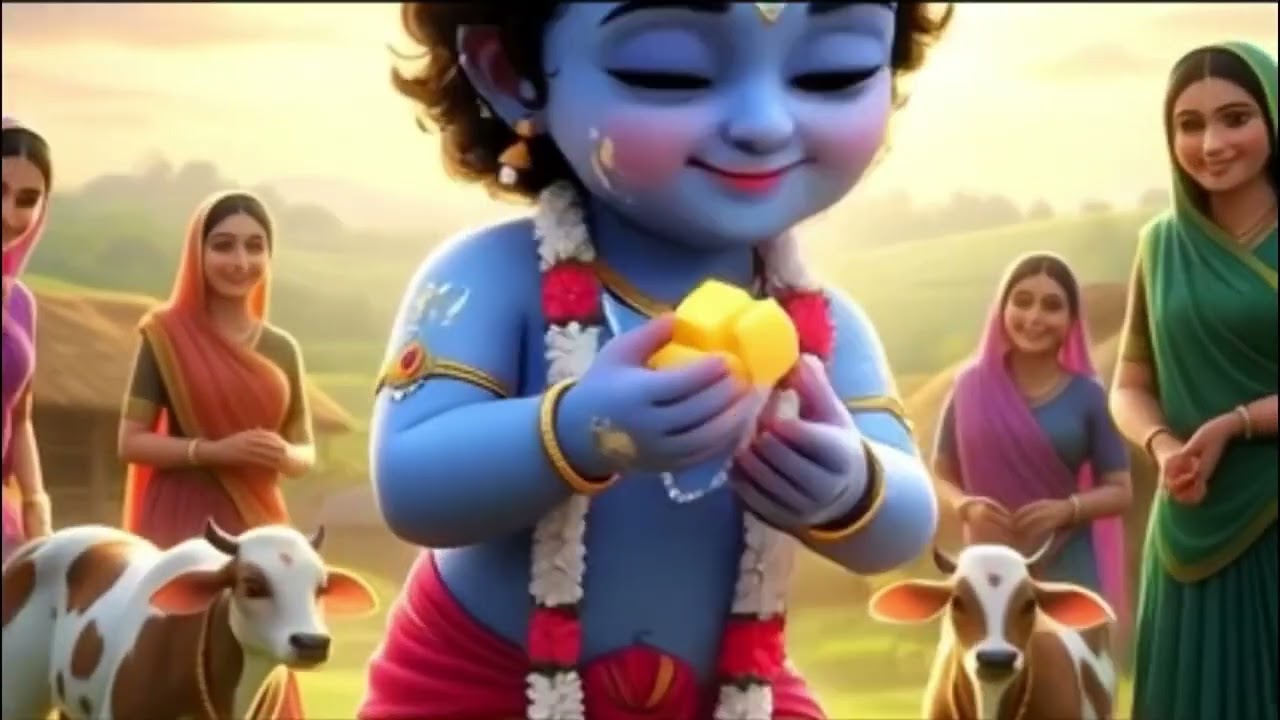 little krishna song 🎵 छोटी छोटी गैया छोटे छोटे गवाल 🌺🌺 bhakti song
