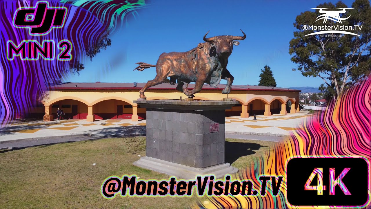 Plaza de Toros de Apizaco, Tlaxcala - Vista a&eacute;rea Drone 4k 60fps - MonsterVision.TV
