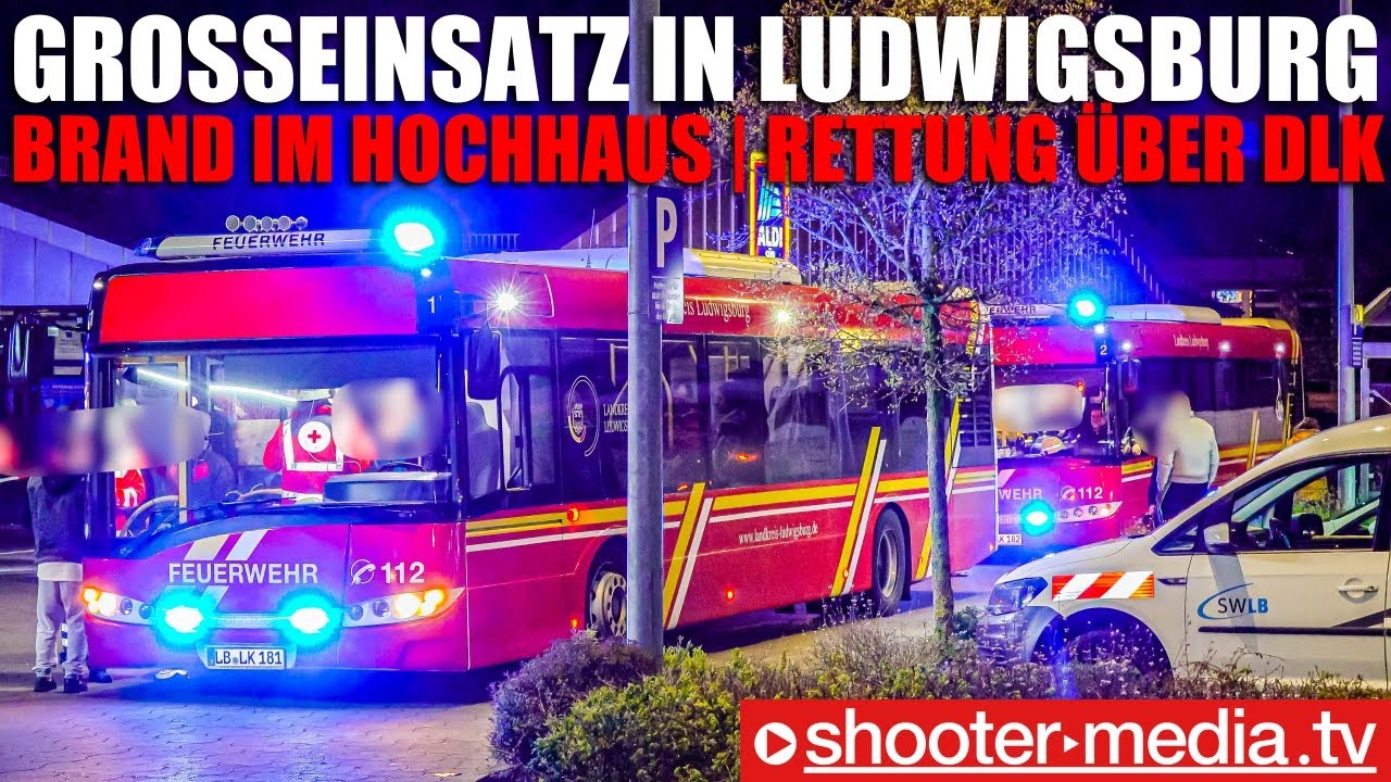 🔥 🚒  Großeinsatz bei Brand im Hochhaus  🚒 🔥 | Personenrettung über Drehleiter | 130 Einsatzkräfte