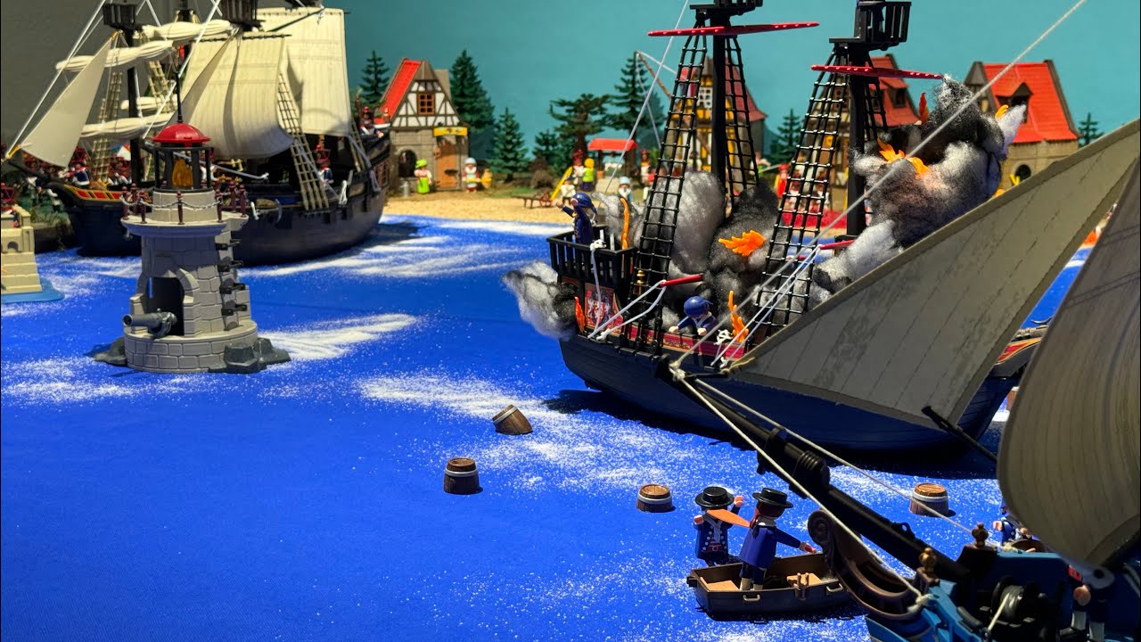 Playmobil Diorama Barcos 🇫🇷 VS 🇪🇸 La Guerra de la Independencia en el Cantábrico - Aesclick