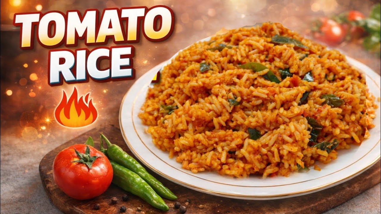 Tomato Rice Recipe 🍅 | Easy मसालेदार Tomato Rice | Rekha The Indian Mom