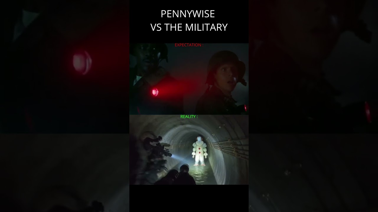 Pennywise vs the military, expectation vs reality! #it #scary #horror