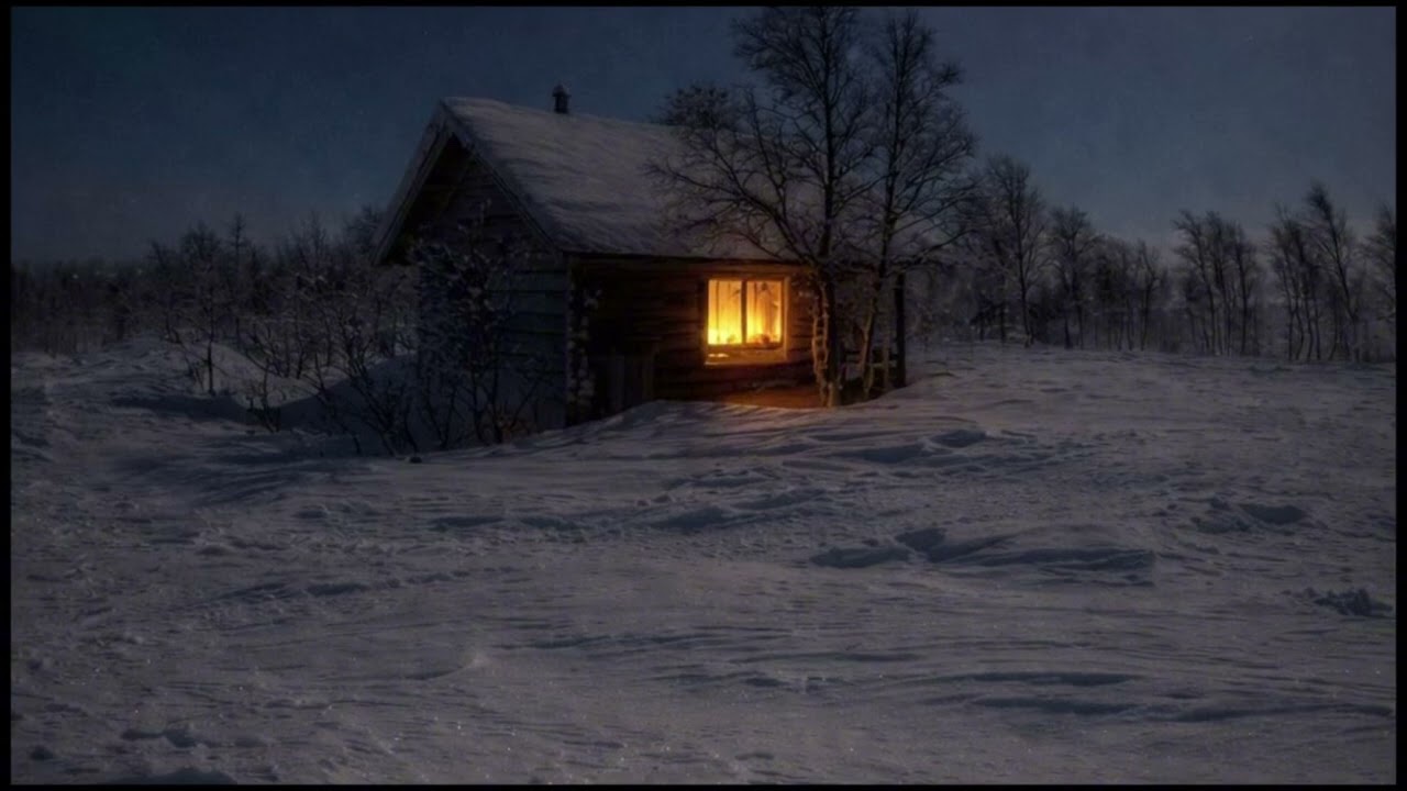Silent Winter Cabin 🌙 | 3 Hours of Deep Sleep Ambience at Night