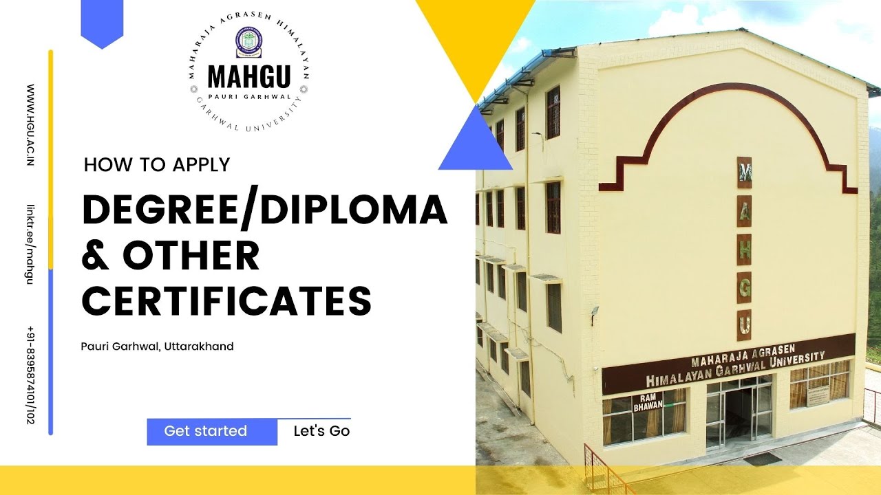 Apply for Degree & Diploma Programmes at Maharaja Agrasen Himalayan Garhwal University | Uttarakhand