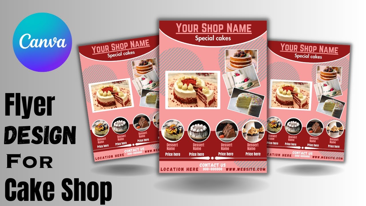 How to design a flyer for a cake shop in canva | Flyer design canva tutorial by FSA Creator21