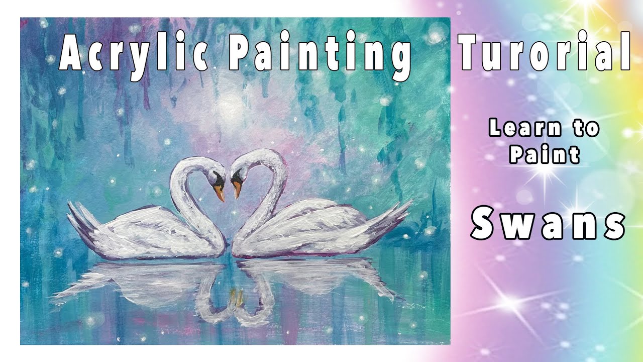 Lovers Lagoon | Acrylic Painting Tutorial | Swan Painting
