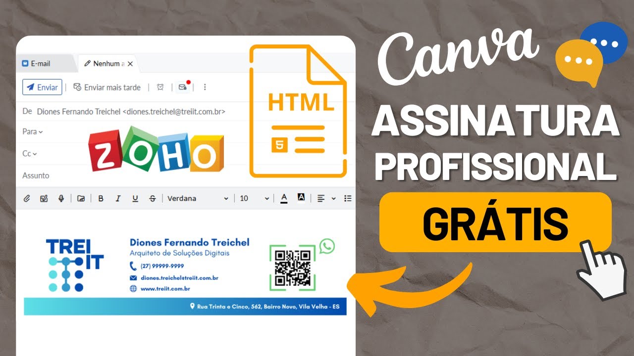 Como Criar uma Assinatura de E-mail Profissional usando Canva e HTML no Zoho Mail