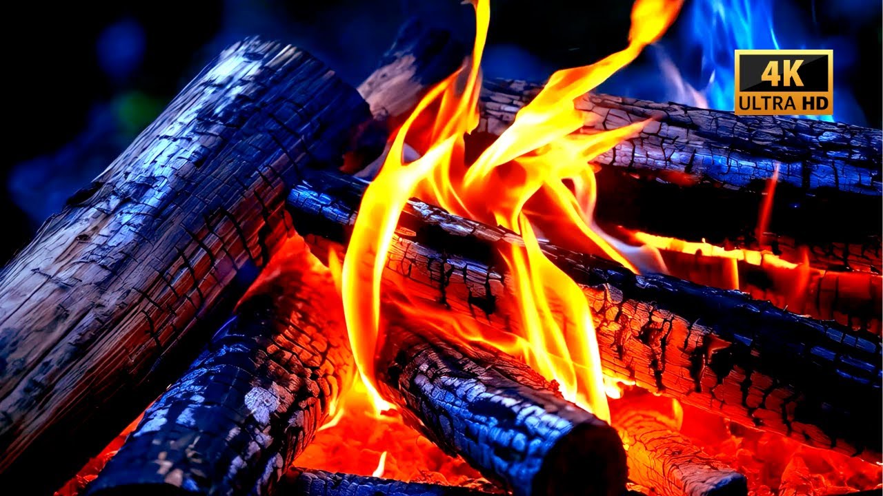 Ultra HD Fireplace 4K with Crackling Fire Sounds | The Perfect Cozy Background for Relaxation