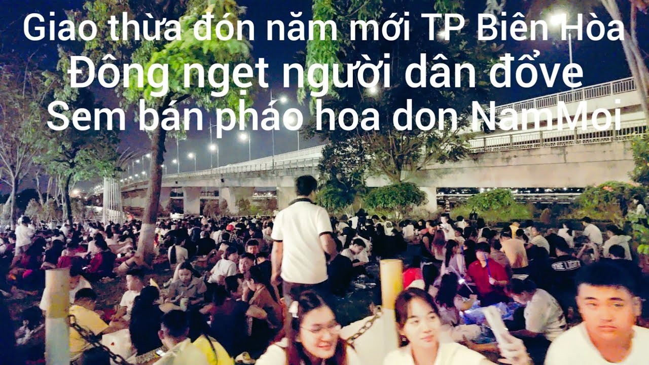 Người dân TP Biên Hòa ra cầu Hóa An  sem bán phao hoa đón năm mới Bính Ngọ 2026