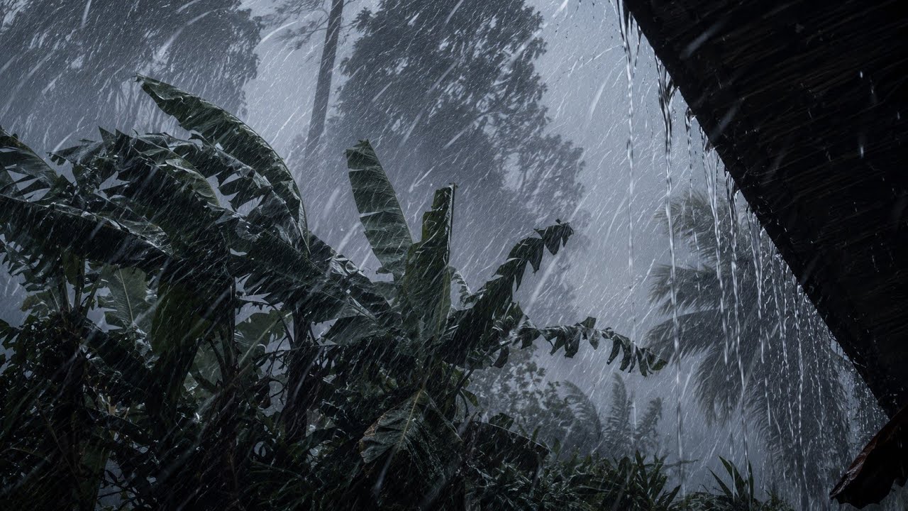 Звуки сильного дождя и мощной грозы ⛈️ (без рекламы) | Успокойте свой разум и мгновенно засните