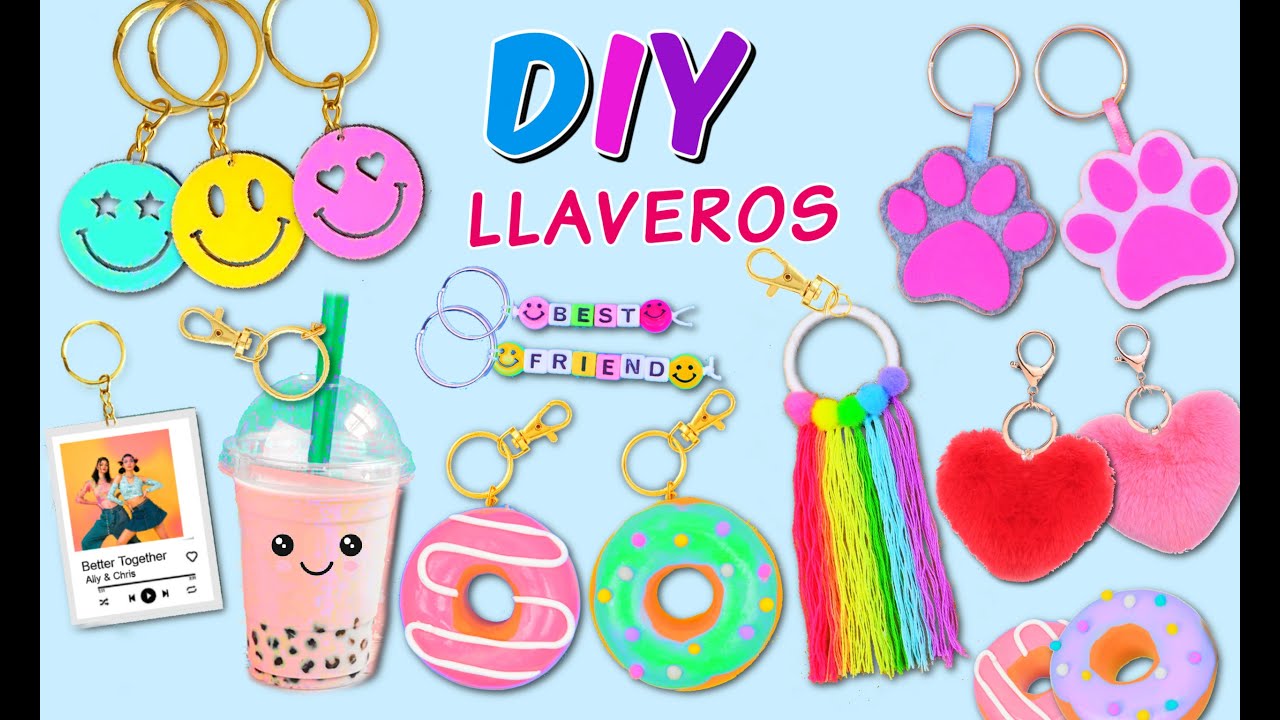 8 IDEAS FÁCILES Y DIVERTIDAS DE LLAVEROS - CÓMO HACER LLAVEROS CASEROS - Trucos y Manualidades