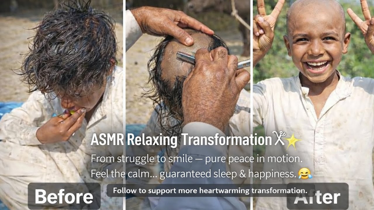 Extreme Bald Head Shave ASMR 🪒 Satisfying Outdoor Transformation for Deep Sleep 💤😴