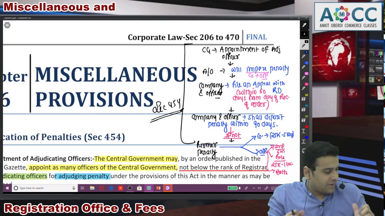 Miscellaneous Provisions of Companies Act, 2013-CA Final (Sec 454-470) (396-402)