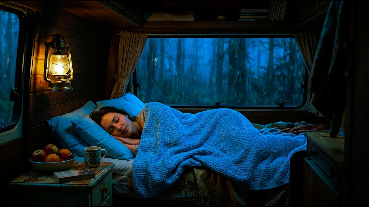 Heavy Rain and Thunder ASMR in Van | Sleep Instantly with Relaxing Storm Sounds