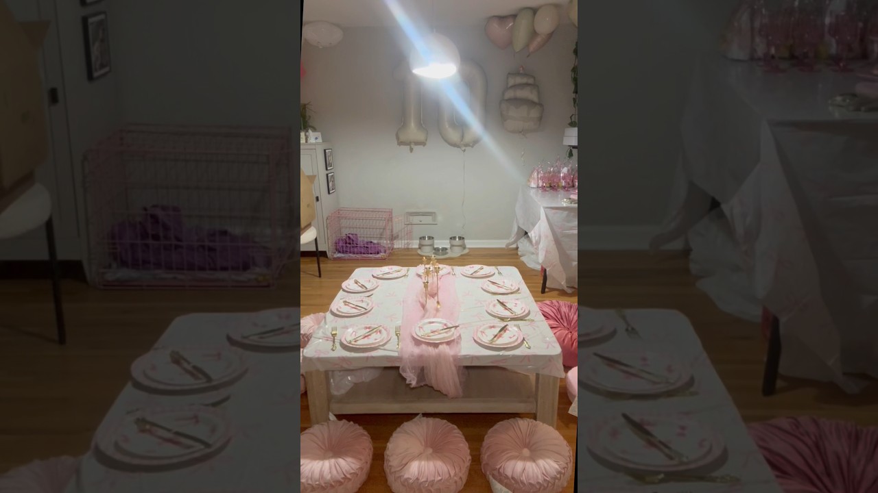 PARTY TIME ☁️🎀✨BIRTHDAY SLEEPOVER DECOR 🩷 #DailyMomVlogs | Party Decor Inspo