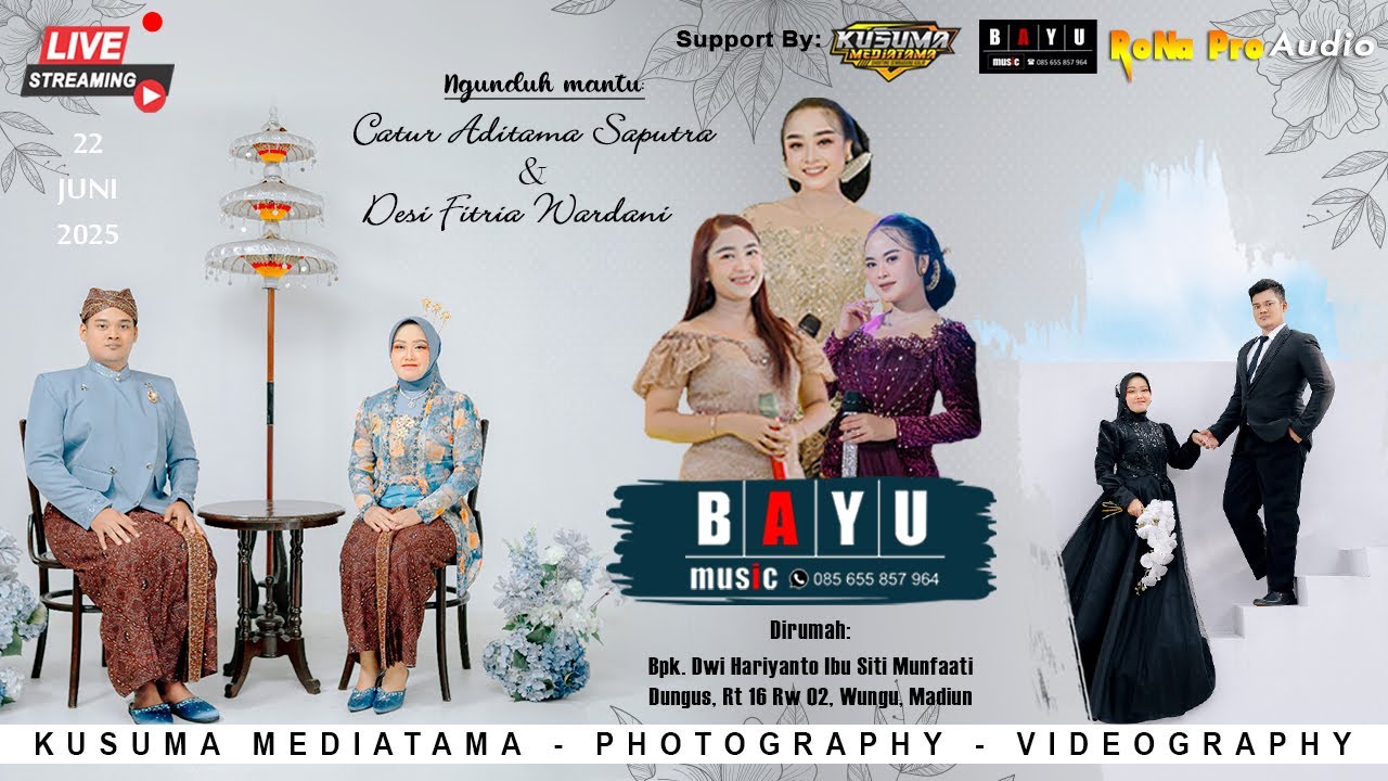 🔴Live Campursari BAYU MUSIC | Ngunduh Mantu ADITAMA & DESI | Dungus Wungu Madiun | 22 Juni 2025